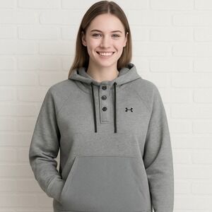 Under Armour Women's Gray‎ Hoodie Pullover Button Up Detail Small